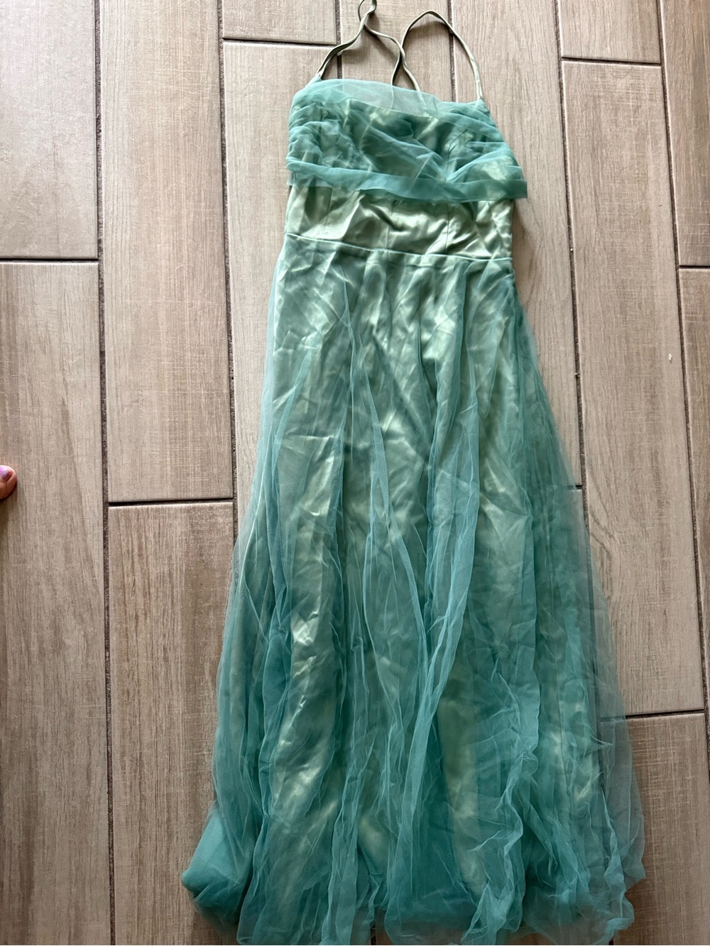 RIHOAS Green Tulle Maxi Skirt Slip Dress Size XS NWT